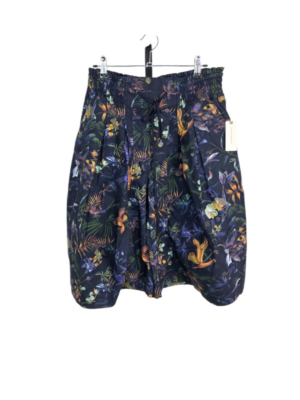 Anthropologie Ruched Poplin Gaucho Pants, Black Floral, Crops, Resort, Size S